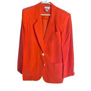 VINTAGE Red Talbots Silk Blazer XL